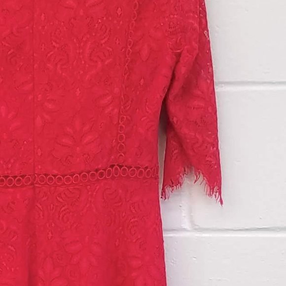 Red Lace Dress, Below the Knee METISU M NWT - Picture 4 of 11